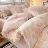 Conjunto de Roupa de Cama para Estudantes Estilo Fresco de Primavera e Verão de 2026, Algodão Puro, Conjunto de Três Peças, Conjunto de Quatro Peças, Conjunto de Lençol com Elástico