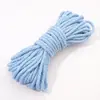 Corda de Poliéster-Algodão Monocromática 4mm Corda Trançada Artesanato DIY para Joias Pingente de Corda de Algodão Artesanato de Tecelagem Chaveiro 48 Cores