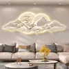 Pintura Decorativa Moderna de Lujo Ligero para Sala de Estar Pintura Paisajística Creativa de Gama Alta Pintura de Luz Luminosa Pared de Fondo de Sofá Pintura Colgante LED