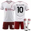 2627 Jersey del Ejército Rojo número de club 11 Salah uniforme de equipo infantil Liverpool visitante blanco conjunto de traje de fútbol
