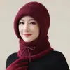 Chapéu de Tricô Quente para Ciclismo de Inverno, Elegante e Estiloso, Estilo Coreano, para Viagens ao Ar Livre, Proteção para Orelhas, Proteção Facial, Cachecol Integrado, Chapéu, Atacado