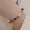 Pulsera de Cristal de Fresa Natural Pulsera de Cristal Nueva Pulsera de Temperamento Chino Pulsera para Novia Pulsera Dulce de Corazón de Niña Venta al por Mayor