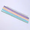 Canudos de Silicone Reutilizáveis Mais Vendidos no Exterior Conjunto Portátil Canudos de Silicone Dobráveis Canudos para Bebidas