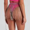 Falda con borlas exageradas y personalidad para discoteca, cadena de cintura sexy con diamantes de imitación brillantes, cadena corporal europea y americana, cadena corporal 06