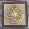 Mandala Pintado a Mano Tibetano Nepalí Dorado Caliente Tamaño 26*26 Núcleo de Tarjeta