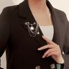 Joyería transfronteriza europea y americana vintage estrella con incrustaciones de diamantes media luna borla broche Chanel pin colgante para ropa accesorios para mujer