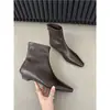Botines cómodos de tacón bajo y punta cuadrada de temperamento para mujer 2026 Otoño Invierno nuevos botines simples para mujer botines cortos botines franceses adelgazantes
