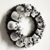 Corona de Calabaza Blanca de Halloween Cinta Calavera Araña Decoración Corona Creativa Tridimensional