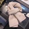 Estilo coreano lã pura malha lã cor sólida cachecol feminino inverno engrossado quente all-match alto nível à prova de frio pescoço moda