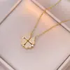 Collar para Mujer, Transfronterizo, Dos Formas de Usar, Flor de Cuatro Hojas Corazón, Corazón que se Abre y Cierra, Plegado de Amor, Lujo Ligero, Cadena de Clavícula de Gama Alta