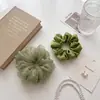 Goma para el pelo verde manzana con un toque de alta gama, elegante scrunchie de malla para coletas bajas y peinados semi-recogidos, accesorio para el cabello para mujeres