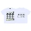 ERD Melancolia Rica Segunda Geração Estilo Americano High Street Estampa de Figura Verão Retrô Camiseta Casual Solta de Manga Curta Masculina e Feminina