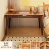 Escritorio para Estudiantes y Adultos, Escritorio de Estudio en Casa para Escribir, Escritorio de Computadora Rectangular Simple con Patas de Madera Maciza para Casa de Alquiler