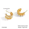 Pendientes de perla de alta calidad al por mayor pendientes de lujo ligero nicho pendientes de alta calidad pendientes mujer acero inoxidable oro de 18 quilates no se decoloran forma de C