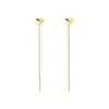 Aretes Largos que Hacen que el Rostro Parezca Más Delgado, Modernos y que No se Despintan, Aretes de Color Dorado de 18 Quilates para Mujer, Gancho para la Oreja en Forma de Corazón, Cadena para la Oreja, Acero de Titanio