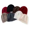 Nuevo gorro de punto de cachemira cálido para mujer de otoño e invierno, gorro para cubrir las orejas, gorro versátil y gorro para clima frío al aire libre