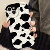 Capa para iPhone 15Pro com estampa de vaca em preto e branco, compatível com iPhone 16Pro Max, iPhone 17, iPhone 14Pro e iPhone 13. Capa criativa e personalizada para iPhone 13 e iPhone 15Pro.