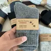 Meias Grossas de Lã Populares Zf para Homens, Cor Sólida, Meias de Cano Médio com Forro de Fleece Quente para Outono e Inverno, Meias Tipo Toalha Estilo Ins