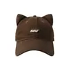 Gorra de Nuevo Estilo con Orejas de Gato, Gorra de Béisbol para Mujer, Bordado Lindo de Letras, Protección Solar, Parasol, Moderna y Versátil