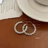 Pendientes de Plata de Ley Estilo Ins de Alta Calidad Plateado Triturado Brillantes Pendientes para el Viaje Diario Pendientes Retro Simples