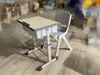 Escritorio y silla para estudiante de entrenamiento de persona doble, escritorio y silla de aula, mesa de tutoría, escritorio de aprendizaje institucional, cuidado después de la escuela, escritorio escolar