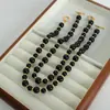 Collar Hecho a Mano Retro Barroco Piedra Natural Ágata Negra Cuentas Redondas Cierre Ot Acero de Titanio Joyería Versátil Personalizada para Mujeres