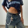 Moda Joyería Transfronteriza Europea y Americana Colgante Sombrero de Vaquero Cadena para Cintura Simple Ins Cadena de Pantalones con Perlas de Imitación para Mujer
