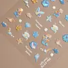 Redanco Nuevo Pegatina de Uñas Artísticas para Uñas 5D Repujado Dibujos Animados Sirena Concha Luz Calcomanía Tridimensional para Uñas He-1179