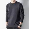 Camiseta Básica Gola Redonda para Homem, Suéter de Malha Simples Versátil para Outono e Inverno, Estilo Solto Tendência para Primavera e Outono