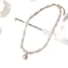 Collar con colgante de cuentas retorcidas de doble capa estilo francés para mujer, nuevo modelo 2026, cadena de clavícula de alta gama, accesorio de nicho de lujo ligero
