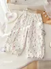 Pantalones cargo de otoño para niñas, dulces y lindos con muñecos de cachorros tridimensionales, pantalones casuales holgados, pantalones largos versátiles para el atuendo de otoño de las niñas