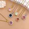 Colar Venda Quente Transfronteiriça Colar Quadrado Simples Acessórios para Mulheres Luxo Leve Design de Nicho Colar de Aço Titânio Não Desbota para Mulheres
