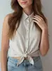Camisa Casual sin Mangas de Estilo Americano de Moda para Mujer, Comercio Exterior Transfronterizo, Nueva Camisa Chaqueta Top Dulce y Picante Verano 2026