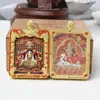 Thangka de Xizang cinco mestres relevo frente e verso tridimensional coluna de dragão duplo cinco mestres o santo padroeiro da vida doze zodíacos frente e verso