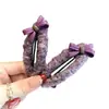 Pinza para el Cabello de Lazo Dulce de Felpa Estilo Coreano, Pasador de Lazo Morado, Accesorio para el Cabello