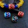 Cloisonne Bucket Beads diy Handmade Ágata Amber Beeswax Pulseira Joias Jade Pure Copper Jingtai Queimado Azul Acessórios