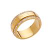 Anillo de moda personalizado transfronterizo europeo y americano con diamantes para el dedo índice en ambos lados, anillo de moda para pareja, anillo de acero de titanio con diamantes en dos filas