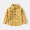 Otoño 2026 Nueva Camisa de Manga Larga a Cuadros para Niños Top Delgado con Solapa Ropa para Niños Venta al por Mayor Dropshipping
