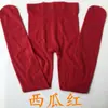 Meias Embelezadoras de Pele, Artefato para Pernas Nuas, Leggings Finas Cor da Pele Femininas para Primavera e Outono, Meias-Calças Veludadas Vermelho Brilhante, Meias