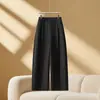 Calças de cintura alta pantalona da moda e minimalistas para mulheres, estilo novo, versáteis, caimento solto, emagrecem, calças casuais de perna reta, plus size, estilo coreano
