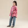 Camisa a Cuadros para Niñas 2026 Nuevo Estilo para Niños Mayores, Tops de Primavera y Otoño de Moda, Camisas de Otoño a la Moda para Niños Estilo Callejero