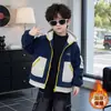 Ropa de Invierno para Niños Más Terciopelo Au Terciopelo Bolsillo con Cremallera Chaqueta Estilo Coreano Abrigo con Capucha Engrosado para Niños Ropa para Niños Pequeños y Niños Pequeños