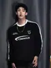 Sudadera de marca moderna de manga larga para Otoño e Invierno, con cuello redondo y tres rayas, para Hombre y Mujer, holgada, talla extra, estilo High Street Americano, sin capucha