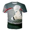 Camiseta divertida para hombre con patrón deportivo de moda 2023, casual, impresión 3D, personalidad Harajuku, cuello redondo, manga corta