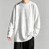 Camiseta de manga larga de otoño, diseño estampado, talla grande, para adolescentes, cuello redondo de hombre, simple y de corte holgado, top moderno