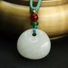 Pingente Fivela Princesa de Jade Branco Hetian Aiyu, Pingente Fivela de Segurança de Jade Branco, Atacado de Fábrica S2051321