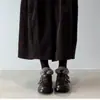 Versión de Piel de Oveja~ Zapatos Peludos Estilo Británico con Doble Correa, Nuevo Estilo Otoño e Invierno, Zapatos Pequeños de Piel Forrados de Lana, Zapatos de Tacón Grueso de Una Sola Pieza, Zapatos de Algodón para Mujer