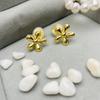 Pendientes de clip pequeños con forma de flor sencilla, estilo frío, con agujeros para las orejas, elegantes, de alta gama, con placa de incienso de mosquitos, nueva moda