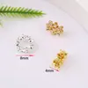 Color Oro 18K Conservación del Color Micro-Pavimentado Circonita Separadores de Rueda Trébol de Cuatro Hojas Flor de Ciruelo Diamante Materiales para Pulseras Collares DIY Accesorios