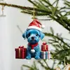 Caja de Regalo Transfronteriza Decoración Navideña para Perro Colgante Decoración de Árbol de Navidad Acrílica Colgante para Cachorro Decoración Interior de Coche